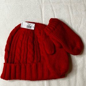 New Old Navy Red Hat & Glove Set